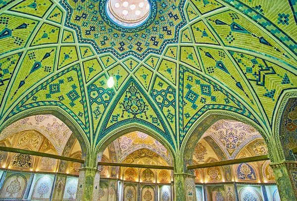 Kashan Iran Oktober 2017 Tegel Kupolen Sultan Amir Ahmad Qasemi — Stockfoto