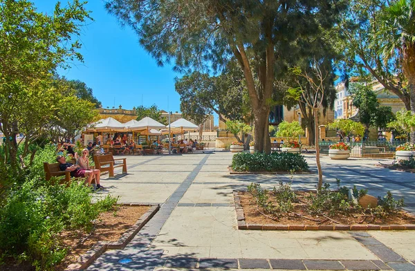 Valletta Malta Červen 2018 Upper Barrakka Gardens Jsou Nejlepším Místem — Stock fotografie