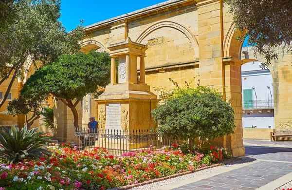 Valletta Malta Červen 2018 Kamenný Památník Johna Bathurst Thomson Horním — Stock fotografie