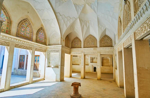 Kashan Iran October 2017 Andarouni Interiors Abbasi House Preserved Relief — Stock Photo, Image