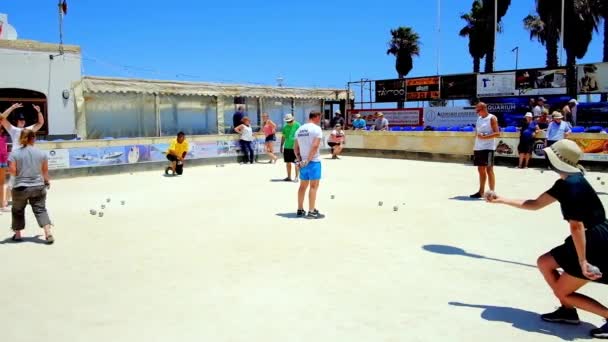 Bugibba Malta Haziran 2018 Bocci Club Malta Kase Misket Spor — Stok video