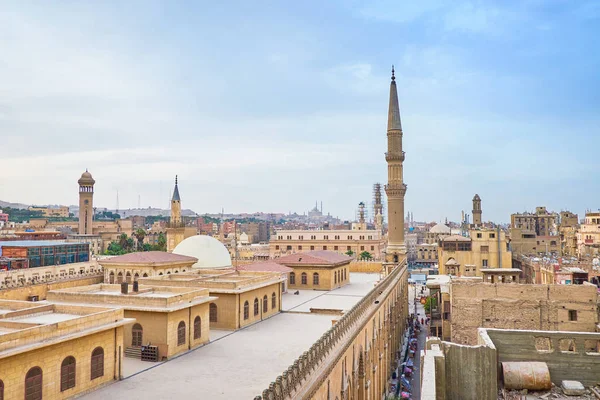 Hussein Cami Çatı Eski Tarihi Binalar Kahire Mısır Ile Çevrili — Stok fotoğraf
