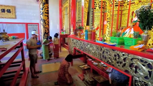 Yangon Myanmar Février 2018 Autel Temple Kheng Hock Keong Dédié — Video