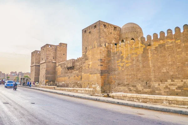 Der Alte Erhaltene Teil Der Stadtmauer Mit Bab Nasr Toren — Stockfoto