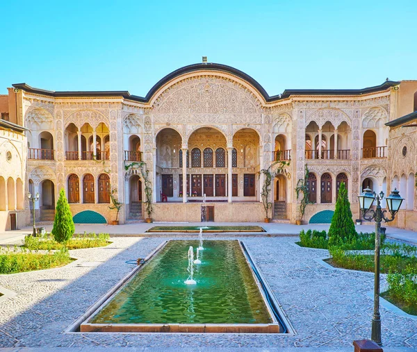 Kashan Iran Oktober 2017 Die Verzierte Sommerterrasse Des Tabatabaei Hauses — Stockfoto