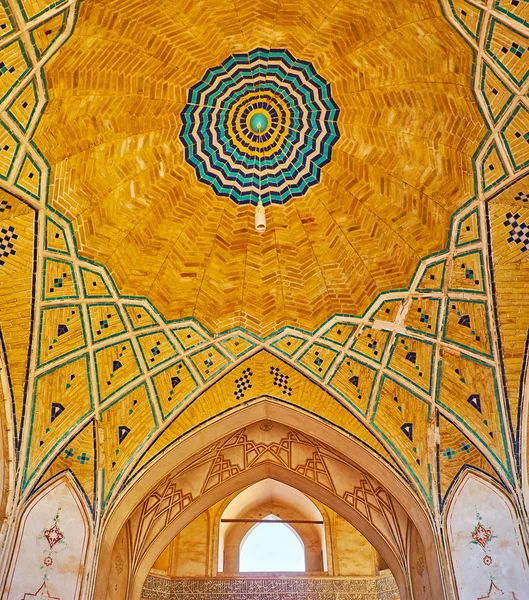 Kashan Iran October 2017 Complex Brick Dome Agha Bozorg Mosque — Stock Photo, Image