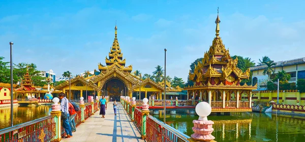 Yangon Myanmar Februari 2018 Kyay Thone Pagoda Fina Exempel Traditionella — Stockfoto