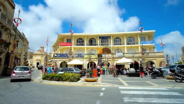 Rabat Malta June 2018 Central Cafes Restaurants Old Edifice San — Stock Video