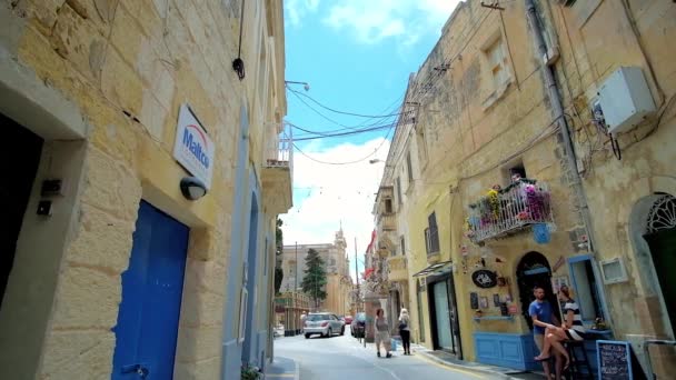 Rabat Malta Czerwca 2018 Stare Kamienne Budynki Wzdłuż San Pawl — Wideo stockowe