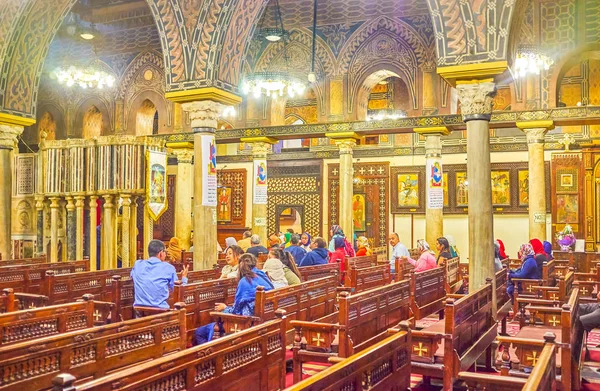 Cairo Egipto Diciembre 2017 Interior Iglesia Colgante Buen Ejemplo Del — Foto de Stock