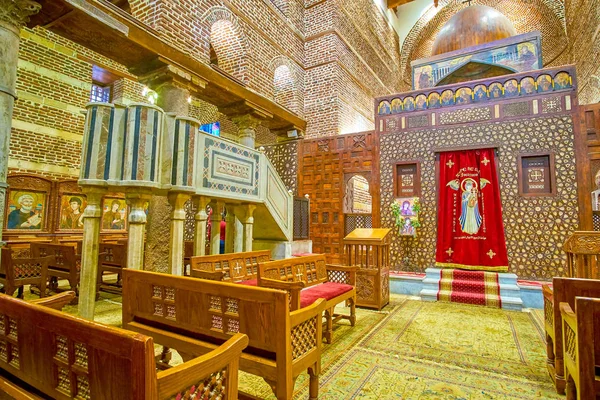 Cairo Egipto Diciembre 2017 Hermosa Pantalla Del Santuario Decorada Con —  Fotos de Stock