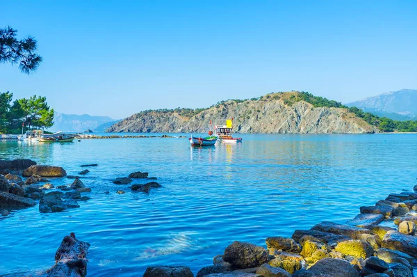 Plezierbootjes Beschermd Zon Haven Van Phaselis Tekirova Turkije — Stockfoto