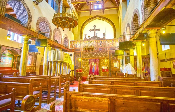 Cairo Egipto Diciembre 2017 Hermoso Interior Iglesia Copta Más Antigua —  Fotos de Stock