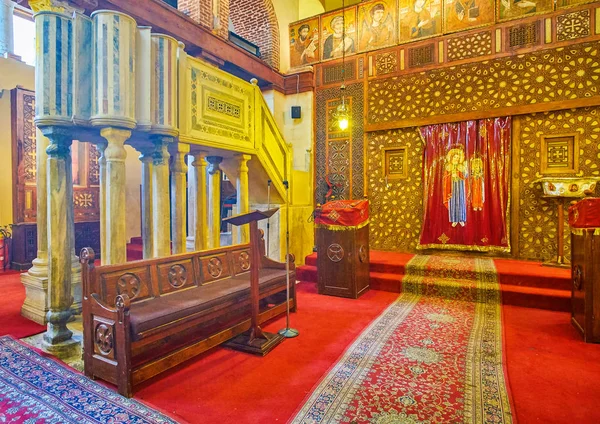 Káhira Egypt Prosince 2017 Interiér Středověkého Abu Serga Církve Může — Stock fotografie