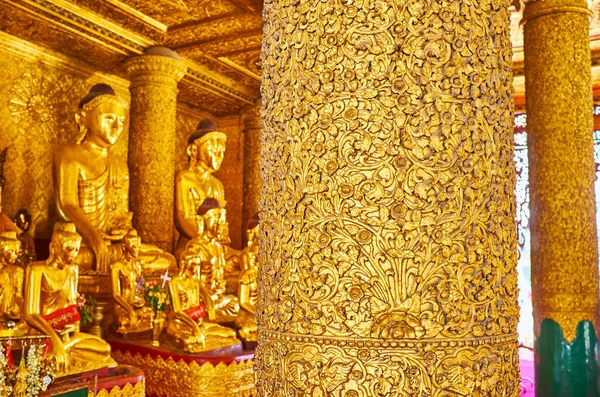 Yangon Myanmar February 2018 Interior Kassapa Buddha Image House Its — Stock Photo, Image