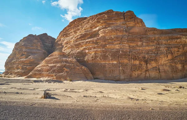 Formation Grès Rouge Sur Plaine Dans Désert Sinaï Avec Une — Photo