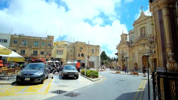 Ραμπάτ Μάλτα Ιουνίου 2018 Αρχιτεκτονικό Σύνολο Του San Pawl Πλατεία — Αρχείο Βίντεο
