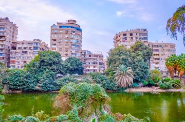 Basit Konut Konut mahalle tarz Roda (Rawdah) adasında, Cairo, Mısır