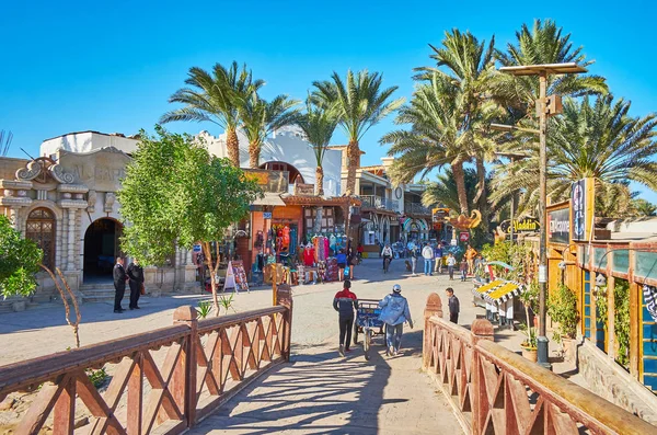 Dahab Egypt December 2017 Tourist Street Resort Stretches Shore Aqaba — Stock Photo, Image