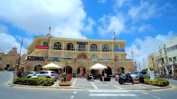 Rabat Malta Июня 2018 Года Исторический Особняк Площади Сан Пауль — стоковое видео