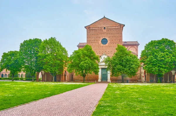 Igreja Medieval San Cristoforo Localizada Entrada Famoso Cemitério Monumental Ferrara — Fotografia de Stock