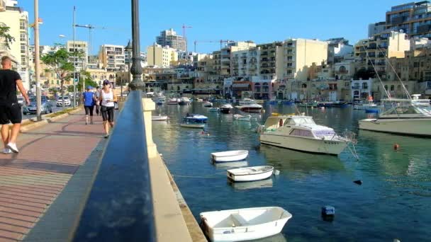 Julians Malta Juni 2018 Die Belebte Straße Von George Borg — Stockvideo