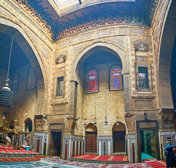 Cairo Egipto Diciembre 2017 Sala Oración Mezquita Medieval Ghuri Madrasa — Foto de Stock