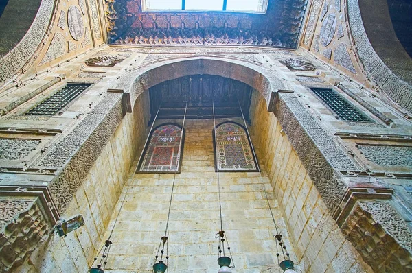 Cairo Egito Dezembro 2017 Mesquita Ghuri Madrasa Tem Elementos Esculpidos — Fotografia de Stock