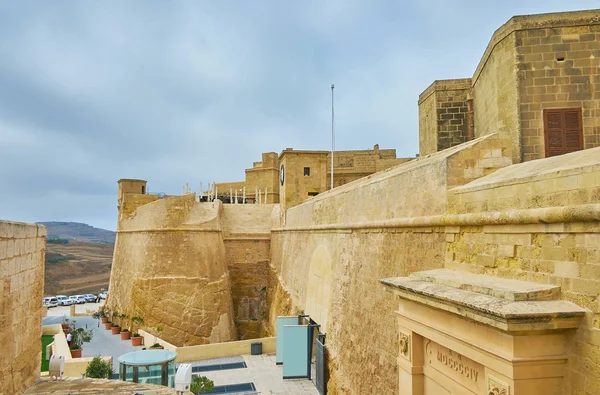 Huge Stone Walls Bastions Rabat Citadel View Its Main Gate — Stock Photo, Image