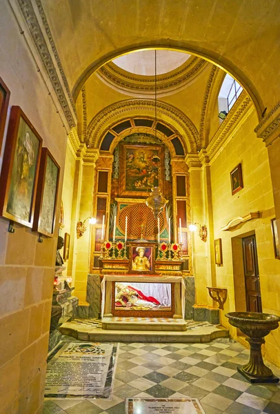 Victoria Malta June 2018 Small Chapel Relics Lucida Assumption Cathedral — Stock Photo, Image