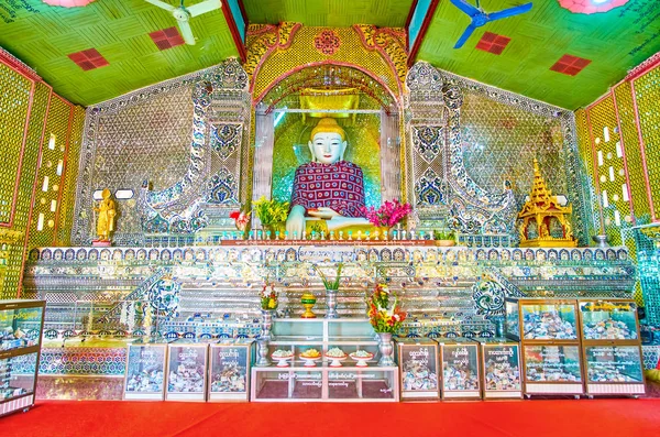 Mandalay Myanmar Février 2018 Bouddha Pierre Dans Maison Miroir Pagode — Photo