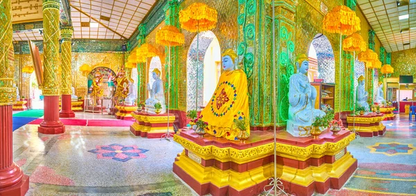 Mandalay Myanmar Februar 2018 Panorama Des Kyauktawgyi Buddha Tempel Bildhaus — Stockfoto
