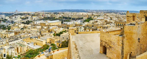 John Cavalier Opens View Lower Frotifications Rabat Citadel Neighborhoods Victoria — Stock Photo, Image