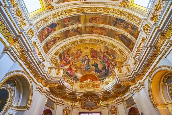 Victoria Malta Junio 2018 Las Pinturas Maestras Techo Iglesia San — Foto de Stock