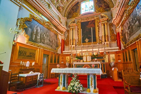 Victoria Malta Czerwca 2018 Ołtarz Świętego Franciszka Asyżu Kościoła Loszka — Zdjęcie stockowe
