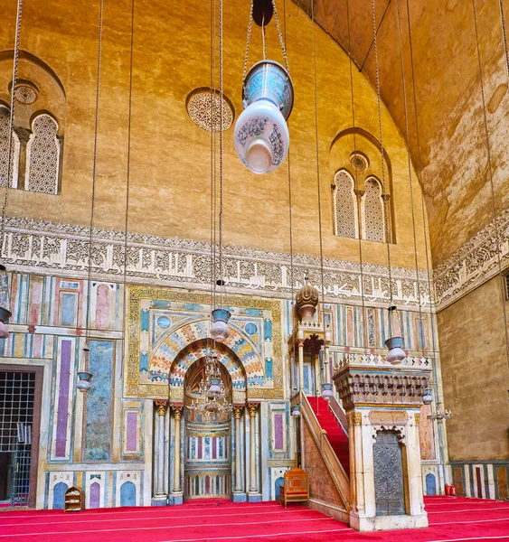 Cairo Egypt December 2017 Stunning Summer Prayer Hall Sultan Hassan — 图库照片