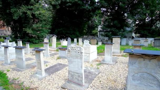 Stary Żydowski Remu Remah Cmentarza Znajduje Się Obok Synagogi Remuh — Wideo stockowe