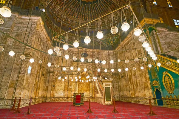 Káhira Egypt Prosince 2017 Mihráb Minbar Alabastr Muhammad Ali Mešity — Stock fotografie