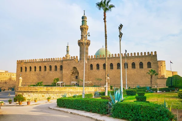 Medieval Nasir Muhammad Mosque Built Fort Battlements Top Huge Stone — Stock Photo, Image