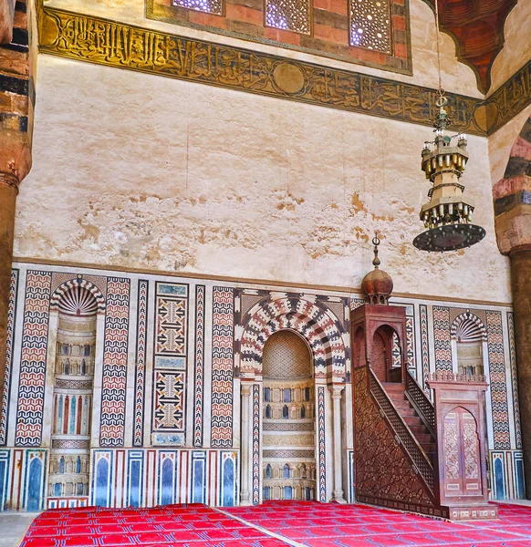 Cairo Egipto Diciembre 2017 Sala Oración Mezquita Nasir Muhammad Saladino —  Fotos de Stock