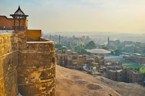 Der Wall Spaziergang Saladin Zitadelle Mit Blick Auf Stadt Und — Stockfoto