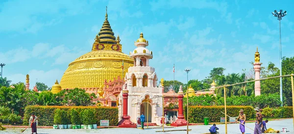 Sagaing Myanmar Şubat 2018 Panorama Sitagu Uluslararası Budist Akademi Oyma — Stok fotoğraf