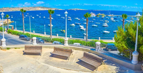 Viewpoint Benches Could One Most Romantic Places Great Seaside View — Stock Photo, Image