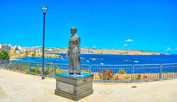 Buġibba Malta Června 2018 Památník Markíza Anna Bugeja Fomous Šlechtična — Stock fotografie