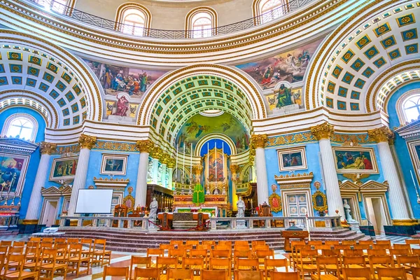 Mosta Malte Juin 2018 Salle Prière Basilique Assomption Notre Dame — Photo