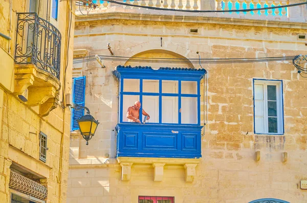 Naxxar Malta Июня 2018 Года Владелец Квартиры Историческом Особняке Ремонтирует — стоковое фото