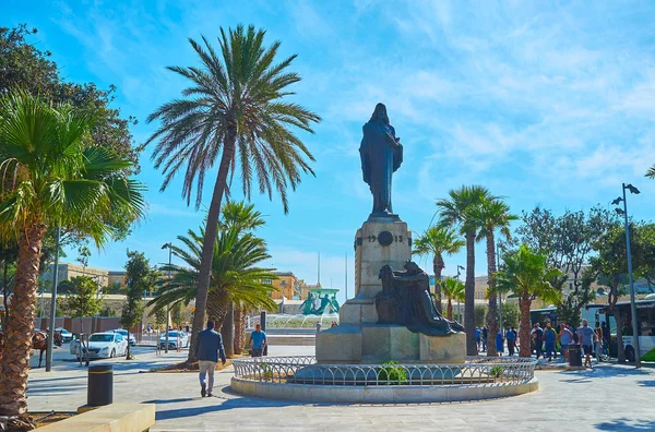 Floriana Malta June 2018 Christ King Kristu Monument Stands Just — Stock Photo, Image