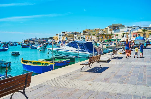 Marsaxlokk Malte Juin 2018 Village Pêcheurs Est Endroit Idéal Pour — Photo