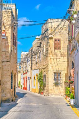 Eski kireçtaşı konut Naxxar, Malta tarihi mahallede hattı
