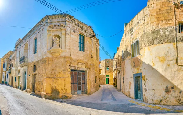Ortaçağ Köşe Duvar Heykel Saint Paul Naxxar Kasaba Malta Eski — Stok fotoğraf